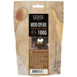 Décoration Comestible*PATISDECOR Micro-copeaux de Chocolat Noir 100 g Patisdécor