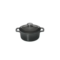 Cocotte En Fonte*CHASSEUR Mini Cocotte en Fonte Ronde 10 cm Caviar