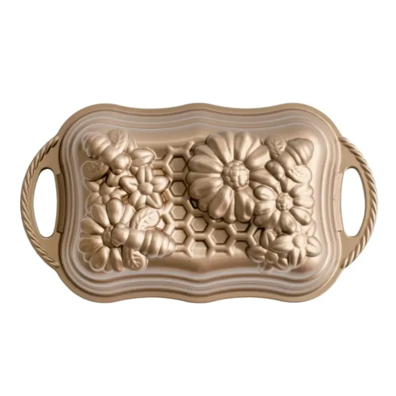 Moule Anti-adhésif|Moules À Gâteaux*NORDIC WARE Moule à Cake Fleurs et Abeilles Toffee