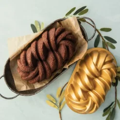 Moule Anti-adhésif|Moules À Gâteaux*NORDIC WARE Moule à Cake Torsadé Gold