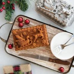 Moule Anti-adhésif|Moules À Gâteaux*NORDIC WARE Moule à Cake Traineau du Père-Noël Silver