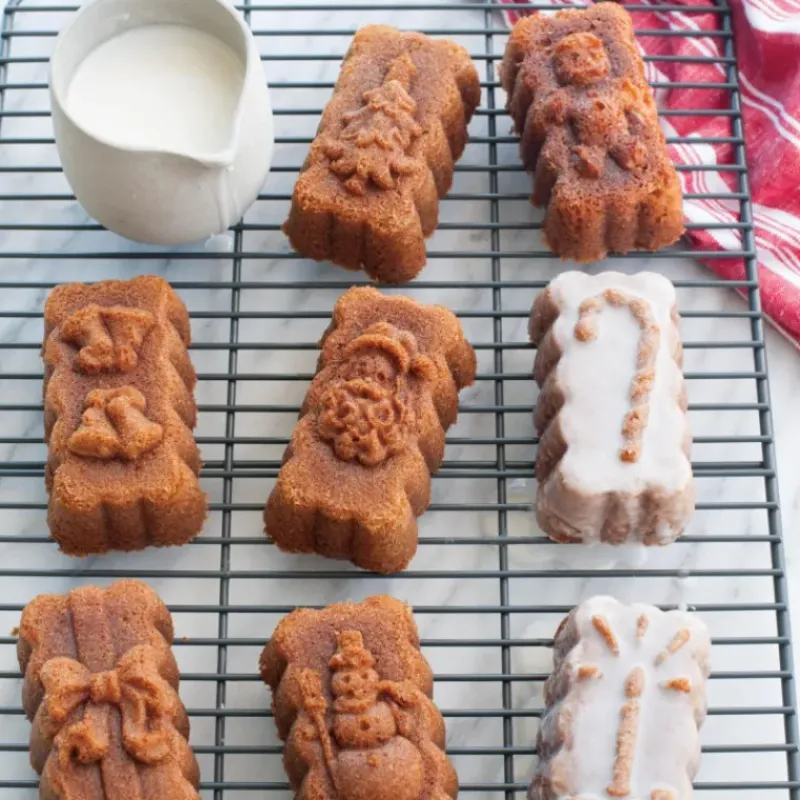 Moule Anti-adhésif|Moules À Gâteaux*NORDIC WARE Moule à Cakes de Noël (x8) Silver