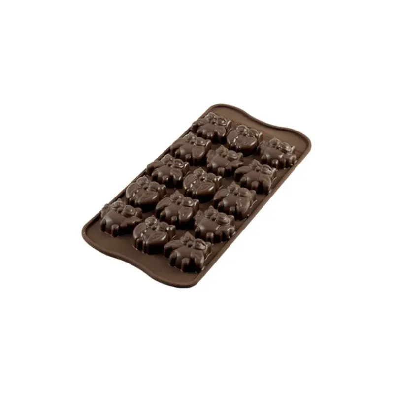 Moules À Chocolat|Moule Silicone*EASY CHOC Moule à Chocolat 12 Hiboux - Silicone Spécial Chocolat