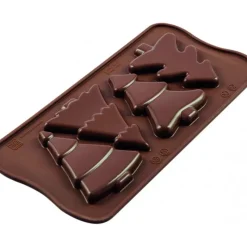 Moules À Chocolat|Moule Silicone*SILIKOMART Moule à Chocolat 4 Sapins Easy Choc - Silicone Spécial Chocolat