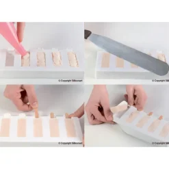 Moule Silicone*SILIKOMART Moule à glace silicone 10 barres rectangles avec bâtonnets