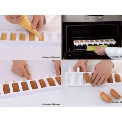 Moule Silicone*SILIKOMART Moule à glace silicone 16 mini Chic avec bâtonnets
