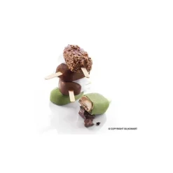 Moule Silicone*SILIKOMART Moule à Glace Silicone 4 Mini Esquimaux avec bâtonnets