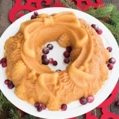 Moule Anti-adhésif|Moules À Gâteaux*NORDIC WARE Moule à Gâteau Bundt Couronne de Noël Silver