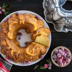 Moule Anti-adhésif|Moules À Gâteaux*NORDIC WARE Moule à Gâteau Bundt Couronne de Noël Silver