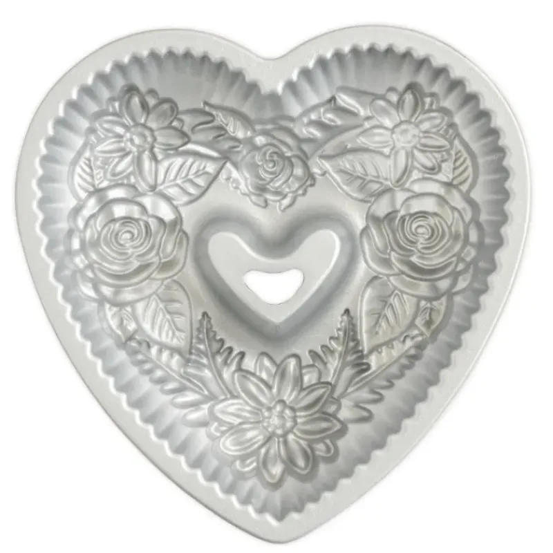 Moule Anti-adhésif|Moules À Gâteaux*NORDIC WARE Moule à Gâteau Bundt Cœur Floral Toffee