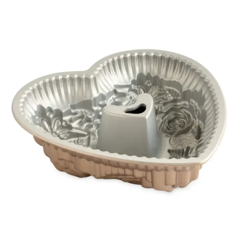 Moule Anti-adhésif|Moules À Gâteaux*NORDIC WARE Moule à Gâteau Bundt Cœur Floral Toffee