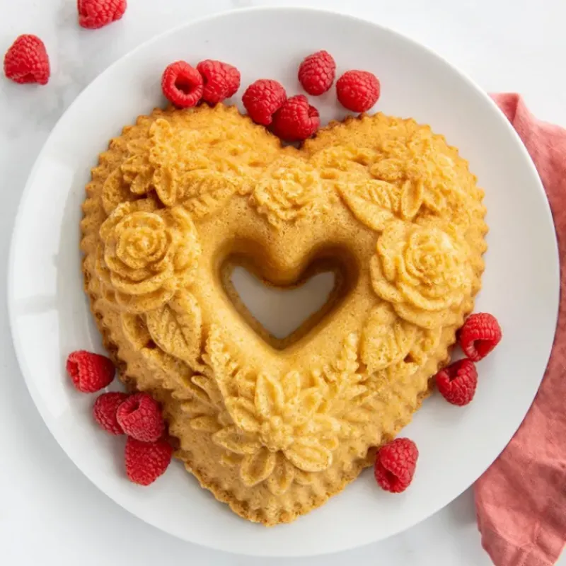 Moule Anti-adhésif|Moules À Gâteaux*NORDIC WARE Moule à Gâteau Bundt Cœur Floral Toffee