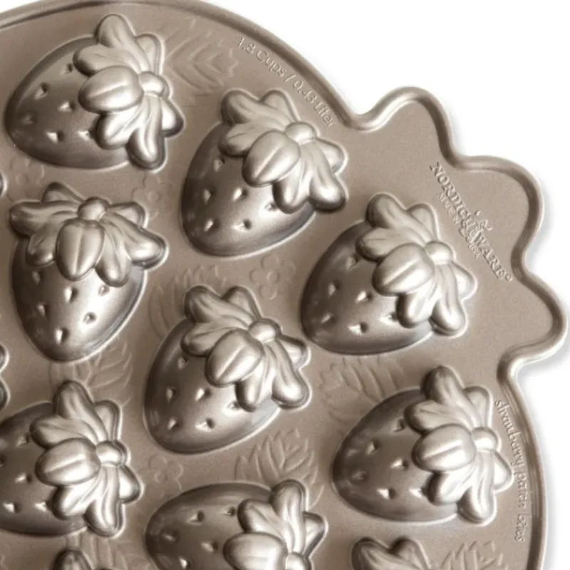 Moule Anti-adhésif|Moules À Gâteaux*NORDIC WARE Moule à Gâteaux Fraises (x19) Toffee