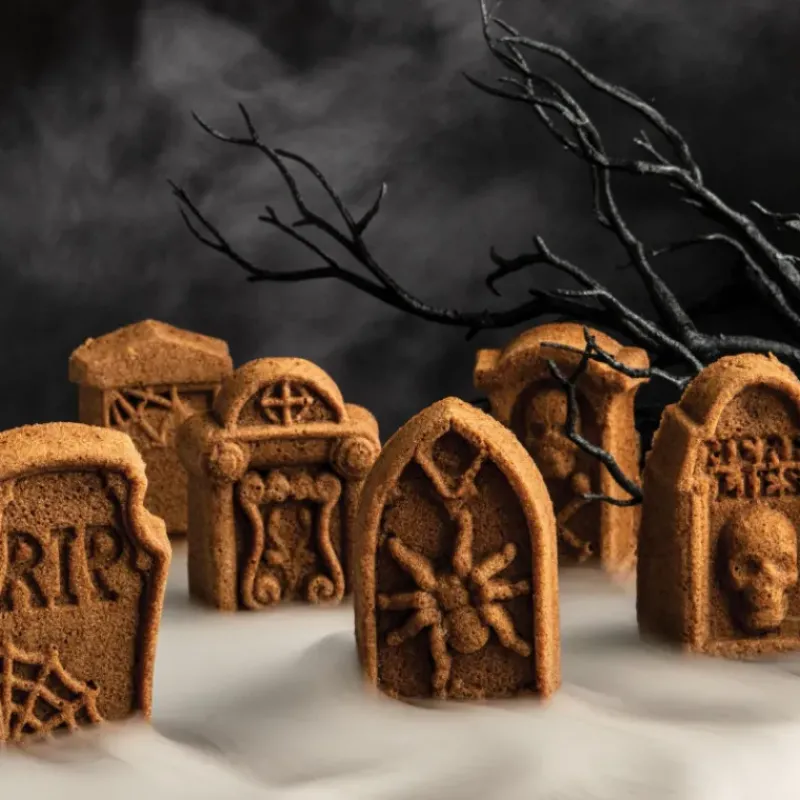 Moule Anti-adhésif|Moules À Gâteaux*NORDIC WARE Moule à Gâteaux Pierres Tombales (x6) Bronze