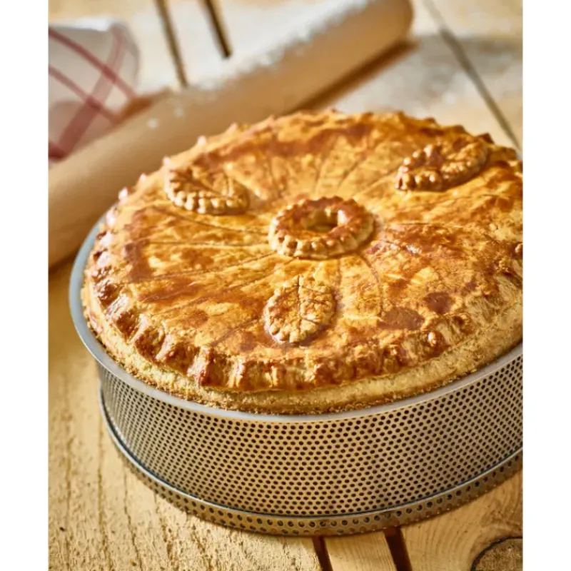 Moules À Gâteaux*DE BUYER Moule à Manqué Rond Inox Perforé Amovible Ø 24 cm x H 6,5 cm