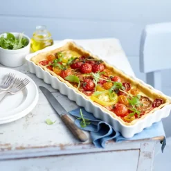 Plat De Cuisson|Moules À Gâteaux*EMILE HENRY Moule à Tarte Rectangulaire en Céramique 15 x 36 cm Farine