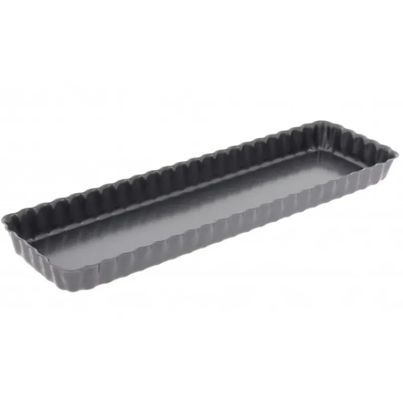 Plat De Cuisson|Moule Anti-adhésif*DE BUYER Moule Anti Adhésif Tarte Rectangle Fond Amovible 35,6 x 10,2 cm x H 2,7 cm