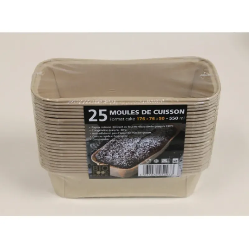 Moules En Papier*CUISINEADDICT Moule de cuisson papier cake 176 mm - 550 ml Bio Food Pack