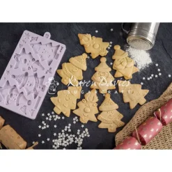 Moule Silicone*KAREN DAVIES Moule en Silicone 4 Personnages Sapin de Noël