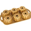 Moule Anti-adhésif|Moules À Gâteaux*NORDIC WARE Moule Mini Bundt Anniversaire (x6) Gold