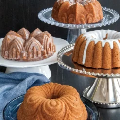 Moule Anti-adhésif|Moules À Gâteaux*NORDIC WARE Moule Mini Bundt Assortis (x4) Gold