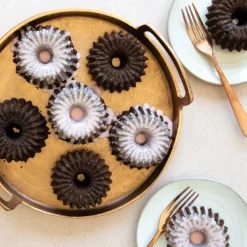 Moule Anti-adhésif|Moules À Gâteaux*NORDIC WARE Moule Mini Bundt Brilliance (x6) Gold