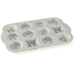 Moule Anti-adhésif|Moules À Gâteaux*NORDIC WARE Moule Mini Bundt Charms Assortis (x12) Gold