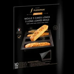 Moule Anti-adhésif|Moule Silicone*FLEXIPAN DEMARLE Moule Silicone 5 Cakes Longs 23 x 4,5 cm