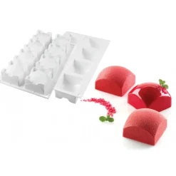 Moule Silicone*SILIKOMART Moule Silicone 8 Carré Sphère 110ml Professional