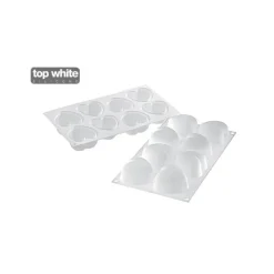 Moule Silicone*SILIKOMART Moule Silicone 8 Coeurs Bombés 6,35 x 6,5 cm 100ml Professional