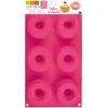 Moule Silicone*SCRAPCOOKING Moule Silicone 6 Donuts ou Babas Ø7,5 x2,8 cm