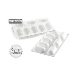 Moule Silicone*SILIKOMART Moule Silicone 8 Ovales Bombés 8,2 x 4,3 cm 81ml Professional