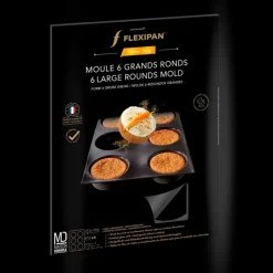 Moule Anti-adhésif|Moule Silicone*FLEXIPAN DEMARLE Moule Silicone 6 Ronds Ø 10 cm