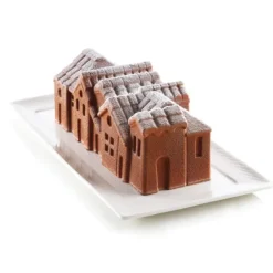Moule Silicone|Moules À Gâteaux*SILIKOMART Moule Silicone Bûche Winter Village 21,8 x 8,8 x H 8 cm
