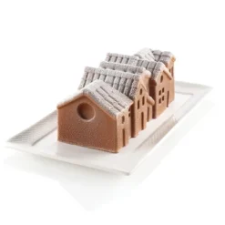 Moule Silicone|Moules À Gâteaux*SILIKOMART Moule Silicone Bûche Winter Village 21,8 x 8,8 x H 8 cm