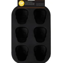 Moule Silicone*WILTON Moule Silicone Crâne Halloween 6 Empreintes