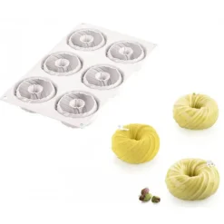 Moule Silicone|Moules À Gâteaux*SILIKOMART Moule Silicone Intreccio Ø 7,5 cm x H 3,5 cm (x6) Professional