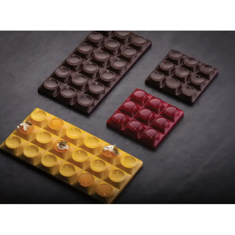 Moules À Chocolat*PAVONI Moule Tablette Chocolat Bricks 15,4 x 7,7 cm x H 0,9 cm (x3)