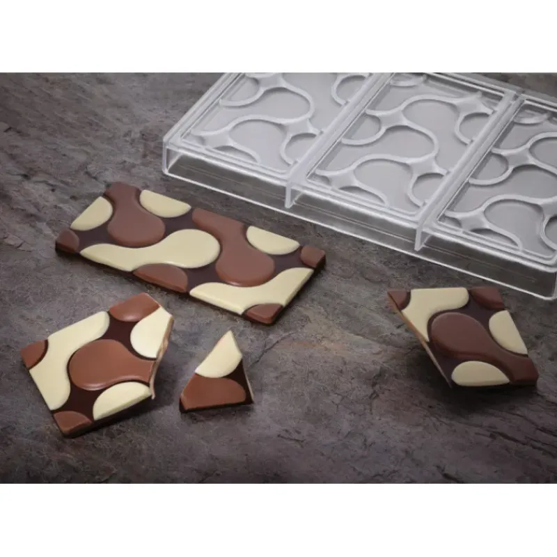 Moules À Chocolat*PAVONI Moule Tablette Chocolat Flow 15,4 x 7,7 x H 0,8 cm (x3)