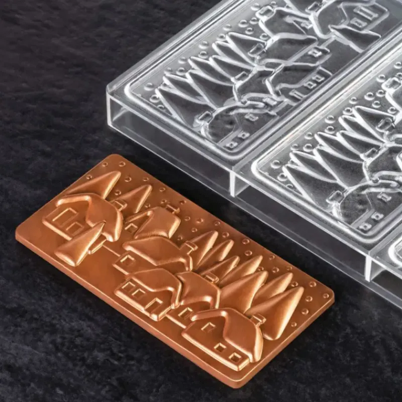 Moules À Chocolat*PAVONI Moule Tablette Chocolat Village De Noël 15,4 x 7,7