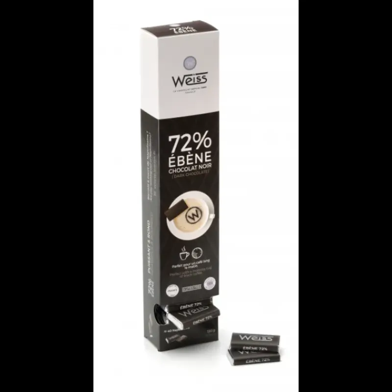 Confiserie*WEISS Napolitain Chocolat Noir Ebène 72% 180 g