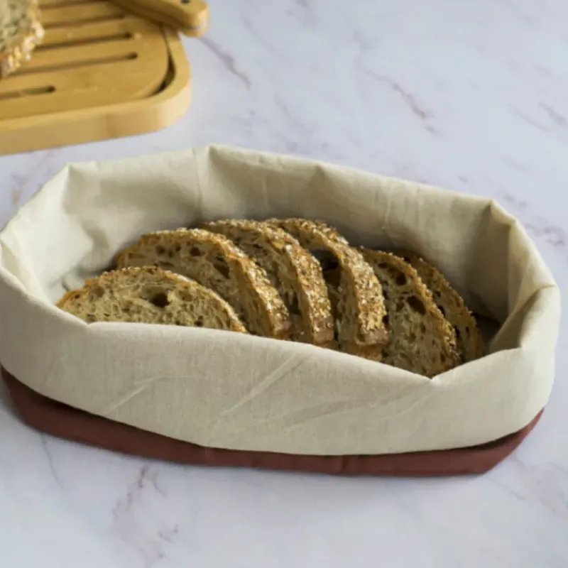 Emballage Alimentaire*PEBBLY Panière à Pain Coton Bio 22 x 26,5 x 14 cm