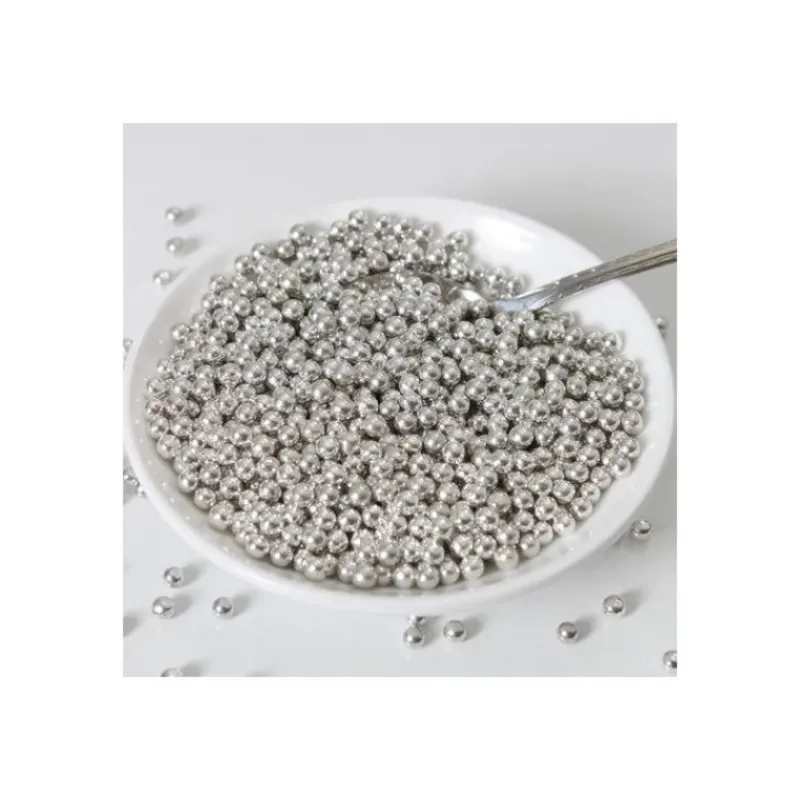 Décoration Comestible*FUNCAKES Perles de Sucre Argent Métallique 80g