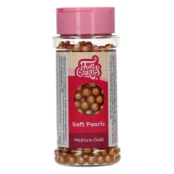 Décoration Comestible*FUNCAKES Perles en Sucre Or au Cœur Tendre 60 g
