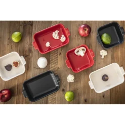 Plat De Cuisson*PEUGEOT Plat à Four Carré en Céramique Appolia 36 cm Ecru