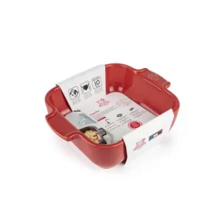 Plat De Cuisson*PEUGEOT Plat à Four Carré en Céramique Appolia 18 cm Rouge