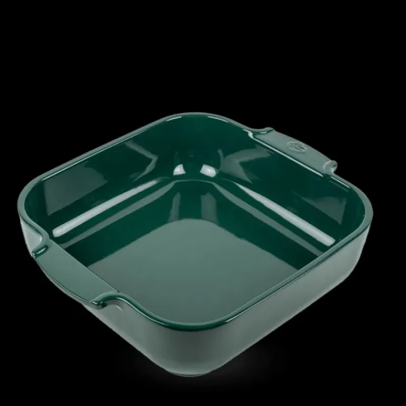 Plat De Cuisson*PEUGEOT Plat à Four Carré en Céramique Appolia 28 cm Vert Forêt