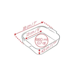 Plat De Cuisson*PEUGEOT Plat à Four Carré en Céramique Appolia 18 cm Ardoise