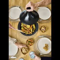 Tajines*PEUGEOT Plat à Tajine en Aluminium Revêtement Céramique 30 cm Noir Satin
