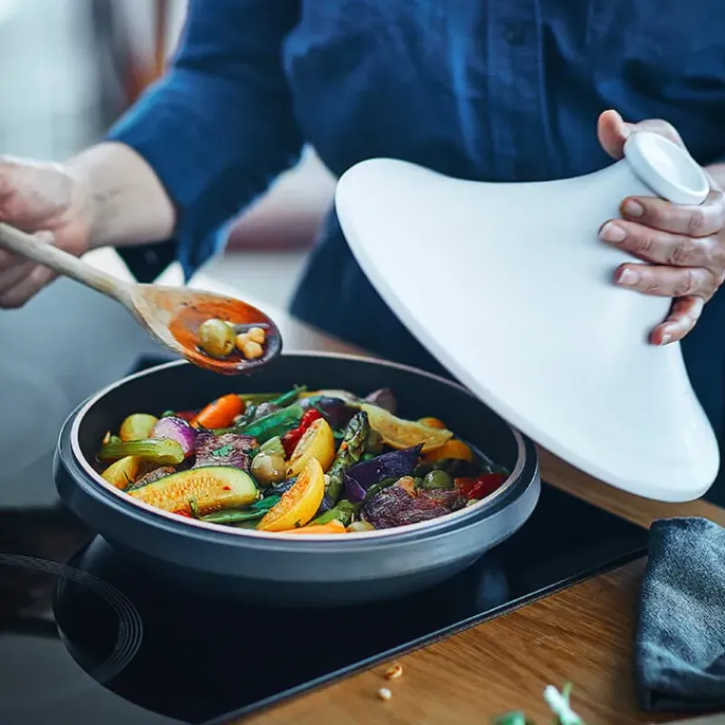 Tajines*EMILE HENRY Plat à Tajine en céramique 33,5 cm Blanc Ardoise Delight